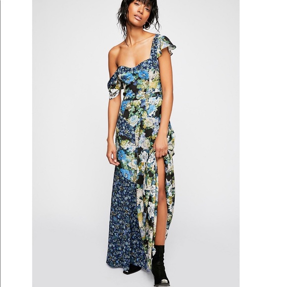 free people mixed floral maxi dress